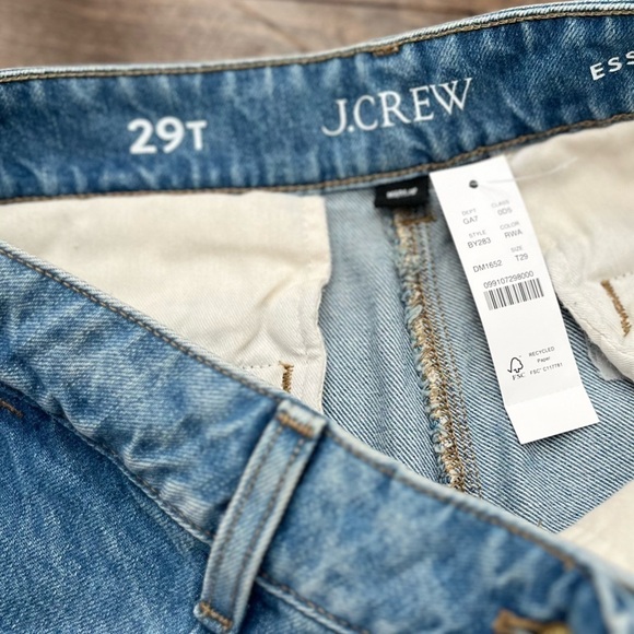 New J. Crew essential wide Denim jeans pleated 29T new with tags - Picture 5 of 15